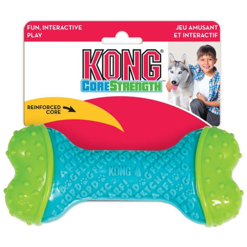 KONG CoreStrength Bone - Dog Dental Chew Toy - Durable, Multi-Layered Dog Toy for Enrichment Play & Dental Care - with Textured Body for Teeth Cleaning - for Medium/Large Dogs