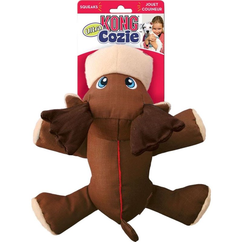 KONG - Cozie Ultra Max Moose - Squeaky Plush Dog Toy with Reinforced Seams - for Medium Dogs