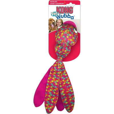 KONG Wubba Finz - Dog Toy for Tug of War & Fetch - Dog Supplies for Puppy & Dog Playtime - Outdoor & Indoor Dog Toy (Pink, Small)