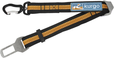 Kurgo Direct to seat Belt Tether for Dogs, Car seat Belt for Pets, Adjustable Dog Safety Belt Leash, Quick & Easy Installation, Works with Any Pet Harness, Carabiner, Swivel, Bungee, Zipline