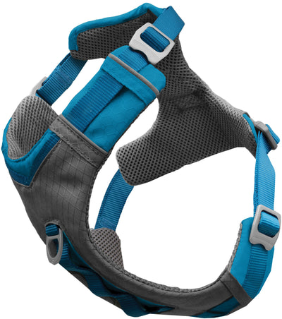 Kurgo Journey Air Dog Harness, Vest Harnesses for Dogs, Pet Hiking Harness for Running & Walking, Reflective, Padded, Includes Control Handle, No Pull Front Clip (Blue, Medium)