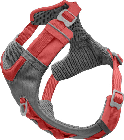 Kurgo Journey Air Dog Harness, Vest Harnesses for Dogs, Pet Hiking Harness for Running & Walking, Reflective, Padded, Includes Control Handle, No Pull Front Clip (Coral, Large)