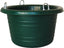 Green Horsemen's Pride feed tub with metal handles, side view, close-up