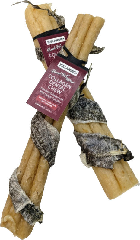 Icelandic+ Beef Collagen Dental Stk W/Fish Wrap Ds (Pack Of 12)