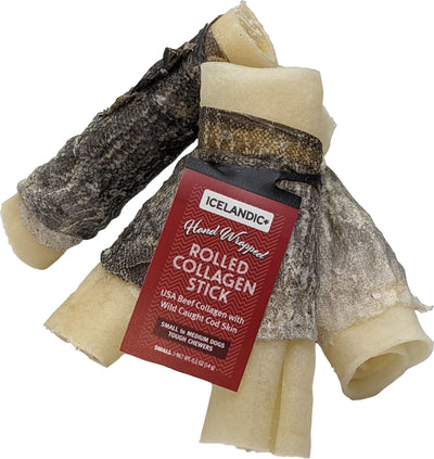 Icelandic+ Rolled Collagen Stick W/ Wrapped Fish (Pack Of 12)