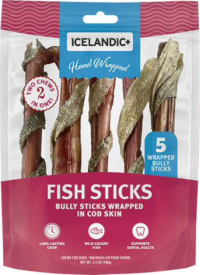 Icelandic+ Bully Stick Wrapped With Fish Skin