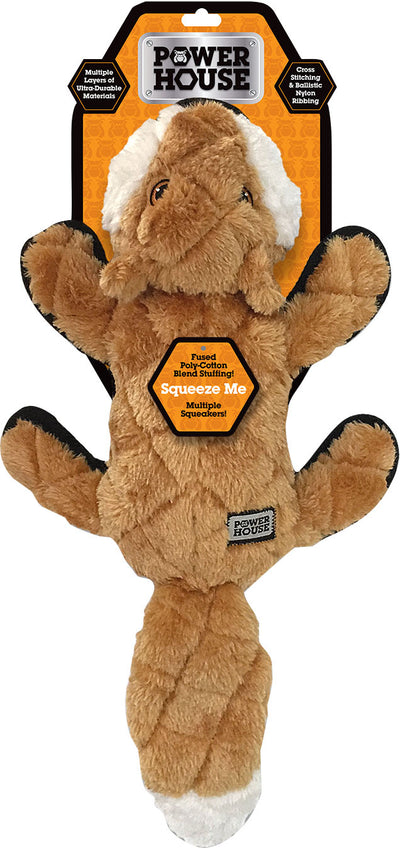 Power House Plush Dog Toys Asst Raccon/Skunk/Fox