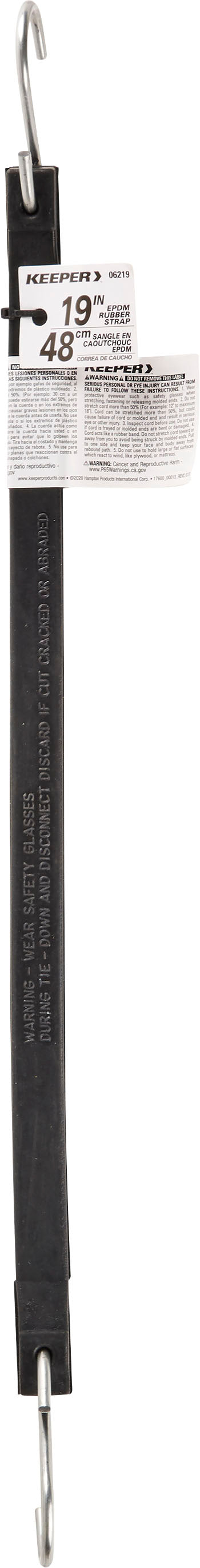 Keeper Epdm Rubber Strap  W/S Hooks