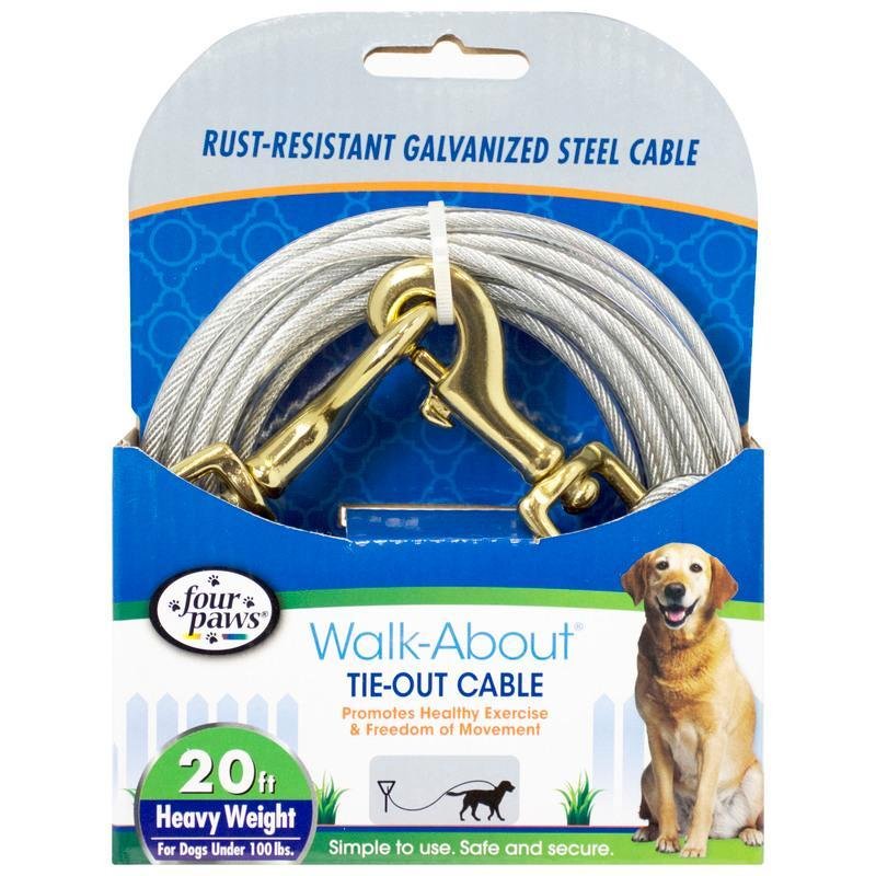 Four Paws Heavy Weight Tie Out Cable Silver 20 Feet