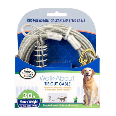 Four Paws Heavy Weight Tie Out Cable Silver 30 Feet