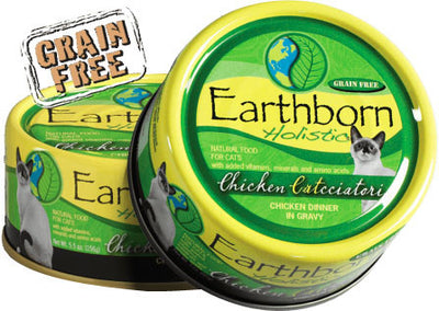 Earthborn Holistic Chicken Catcciatori Grain-Free Moist Cat Food 5.5 Ounce (Pack of 24)