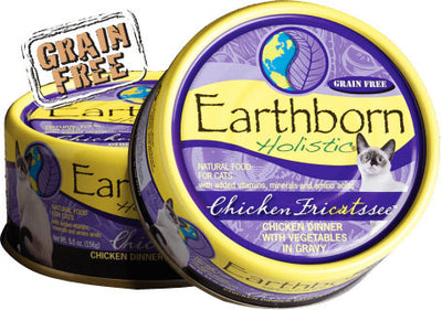 Earthborn Holistic Chicken Fricatssee Grain-Free Moist Cat Food Purple