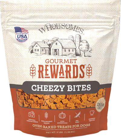 Wholesomes SPORTMiX SportMix Gourmet Rewards Cheezy Bites Dog Biscuits, Cheddar Cheese, 3Lb. Bag 2100372