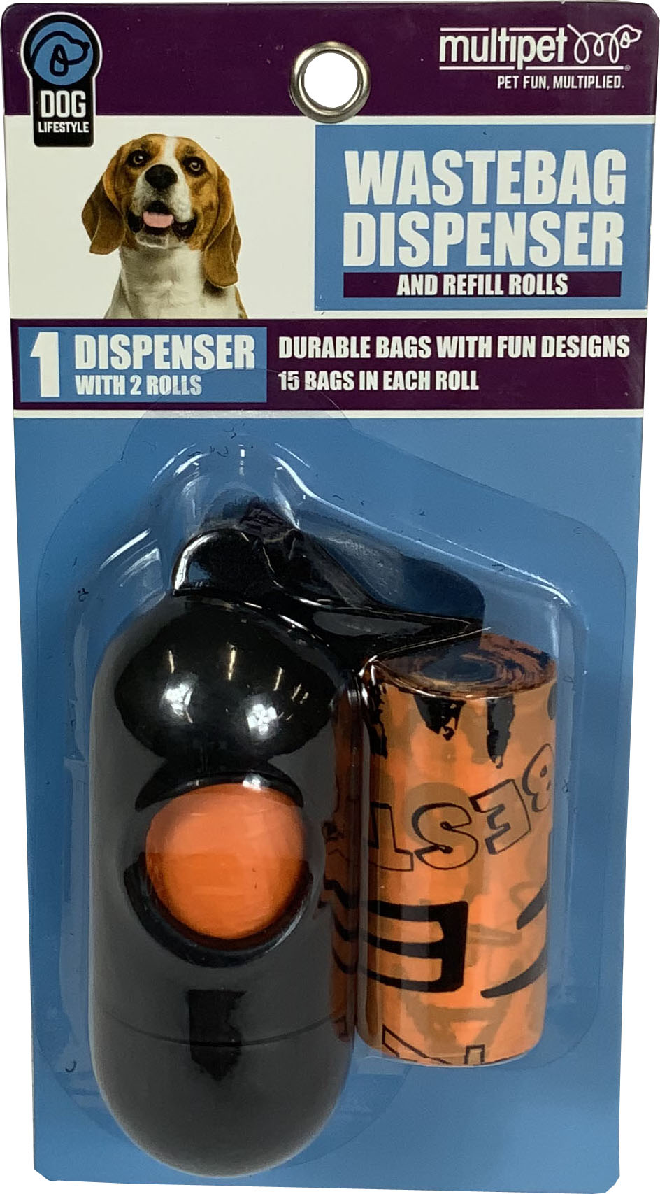 Multipet Word Print Waste Bags Holder W/2 Rolls
