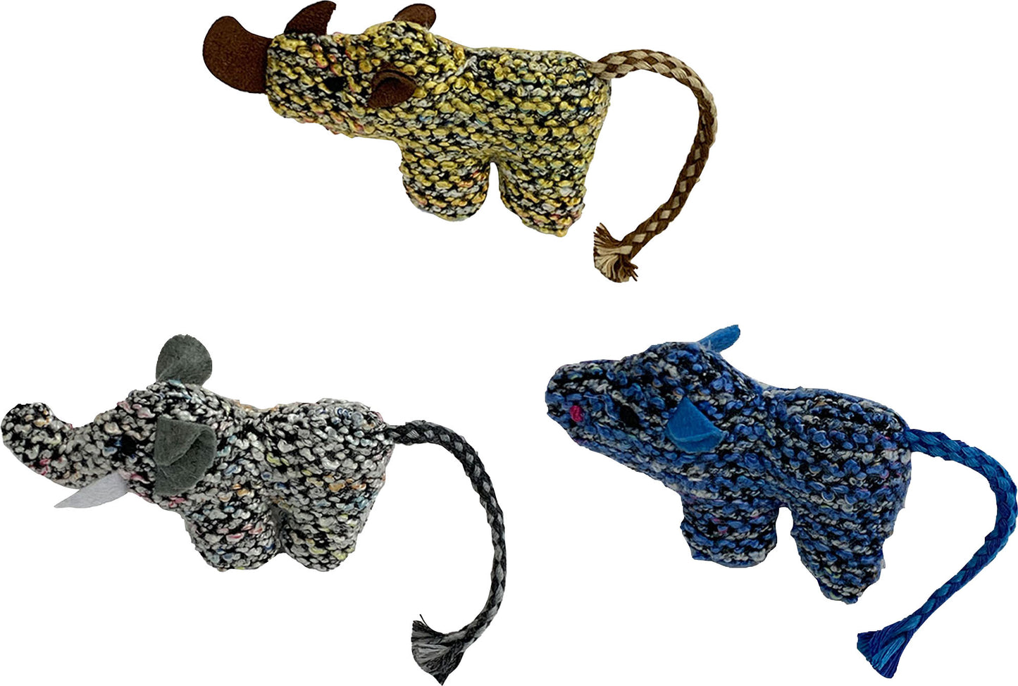Multipet Berber Animals Cat Assortment (Pack Of 3)