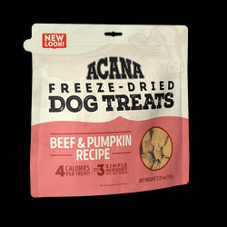 ACANA Singles Freeze Dried Dog Treats, Limited Ingredient Grain Free Beef & Pumpkin Recipe, 3.25oz