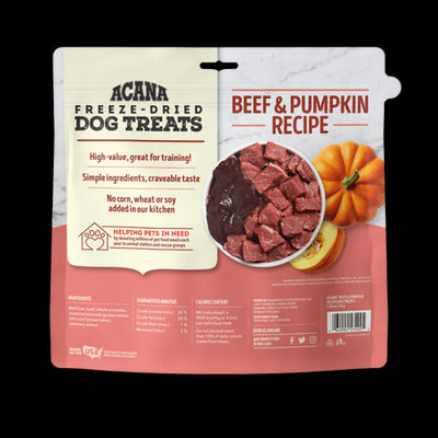 ACANA Singles Freeze Dried Dog Treats, Limited Ingredient Grain Free Beef & Pumpkin Recipe, 3.25oz