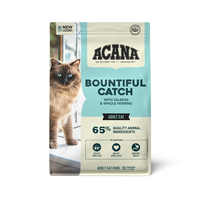 ACANA Bountiful Catch Dry Cat Food for Adult Cats, Salmon and Whole Herring Recipe, Fish Cat Food, 4lb