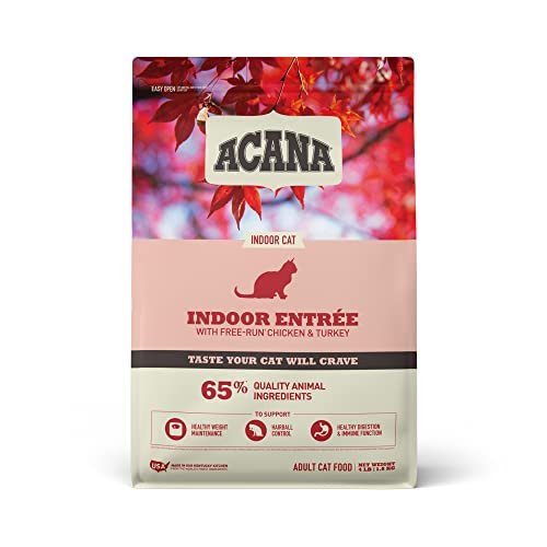 ACANA Indoor Entree Dry Cat Food, Free Run Chicken and Turkey Recipe, 4 lb