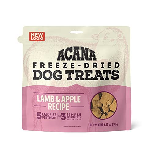 ACANA Singles Freeze Dried Dog Treats, Limited Ingredient Grain Free Lamb & Apple Recipe, 3.25oz