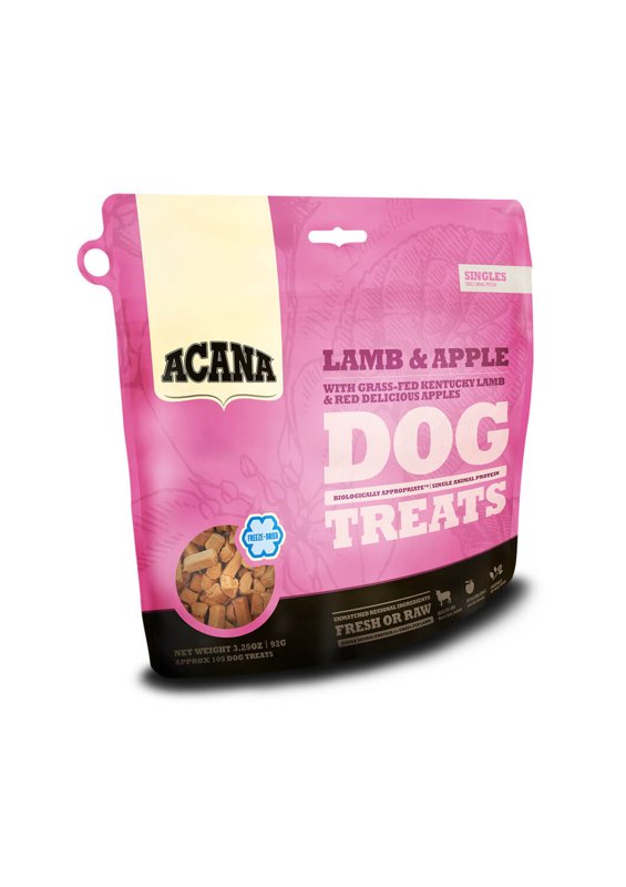 ACANA Singles Freeze Dried Dog Treats, Limited Ingredient Grain Free Lamb & Apple Recipe, 3.25oz