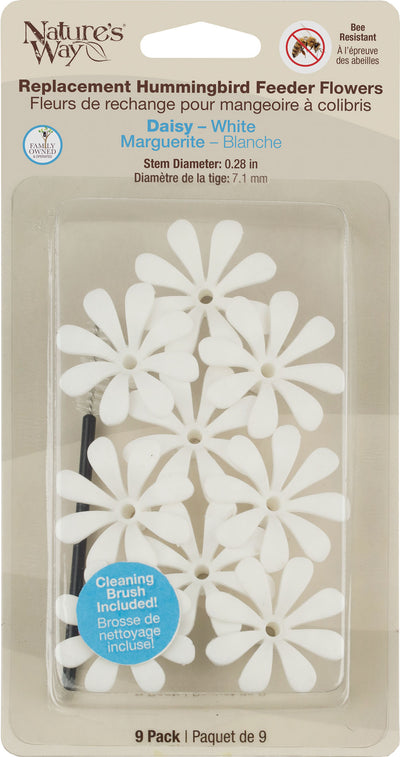 White Daisy Hb Replacement Flowers W/ Brush (Pack Of 10)