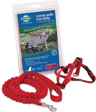PetSafe Come with Me Kitty Harness and Bungee Leash, Harness for Cats, Medium, Red/Cranberry, Model:CWMK-M-RED