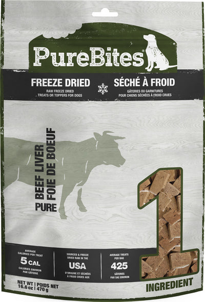 PureBites Beef Freeze Dried Dog Treats, 1 Ingredient, Made in USA, 16.6oz