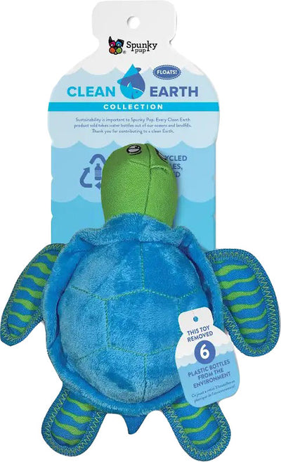 Spunkypup Clean Earth Recycled Plush Toy Turtle