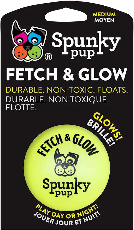 Spunkypup Fetch & Glow Glowing Fetch Ball Toy