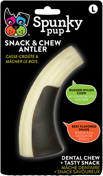 Spunkypup Snack & Chew Antler Combo Chew Toy