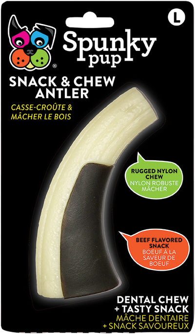 Spunkypup Snack & Chew Antler Combo Chew Toy