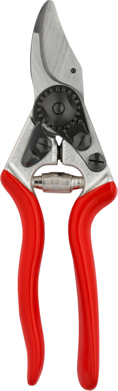 Felco 6 pruning shears with red handles and silver blades in a front close-up view