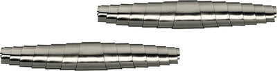 Two metallic Felco replacement springs for pruning shears, close-up view.