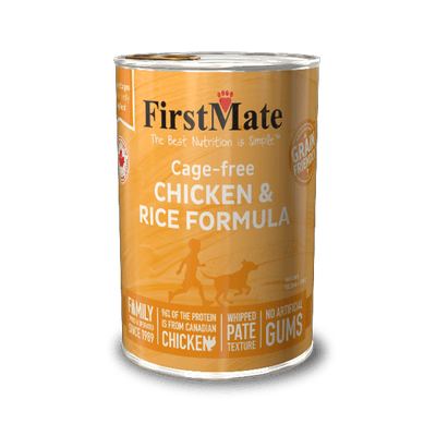 FirstMate Cage-Free Chicken & Rice Formula Grain Friendly Wet Dog Food, 12.2 oz Can