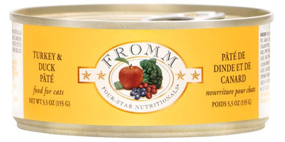 Fromm Four Star Turkey & Duck Pate Canned Cat Food Can,12 cans, 5.5 oz