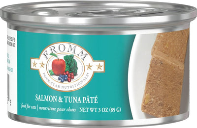 Fromm Four-Star Nutritionals Salmon & Tuna Pate Cat Food - Premium Wet Cat Food - Salmon Recipe - 3 oz Can