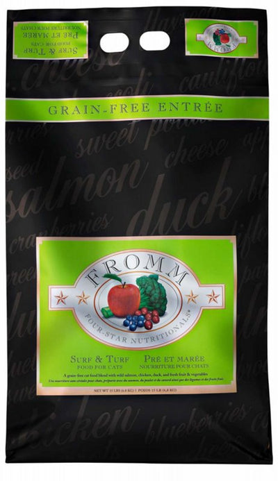 Fromm Four-Star Nutritionals Surf & Turf Cat Food - Premium Dry Cat Food - Salmon Recipe - 10 lb