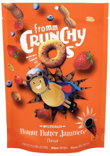 Fromm Crunchy Os Peanut Butter Jammers Dog Treats - Premium Crunchy Dog Treats - Peanut Butter Recipe - 6 oz