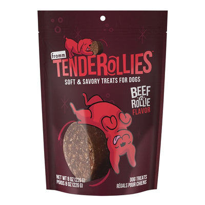 Fromm Tenderollies Beef-a-Rollie Dog Treats - Premium Soft & Savory Dog Treats - Beef Recipe - 8 oz