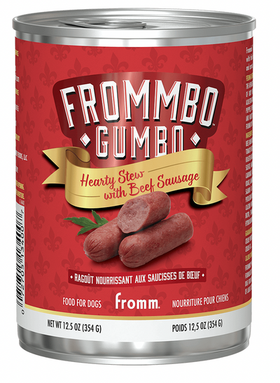 Fromm Frommbo Gumbo Hearty Stew with Beef Sausage Wet Dog Food, 12.5 oz Can