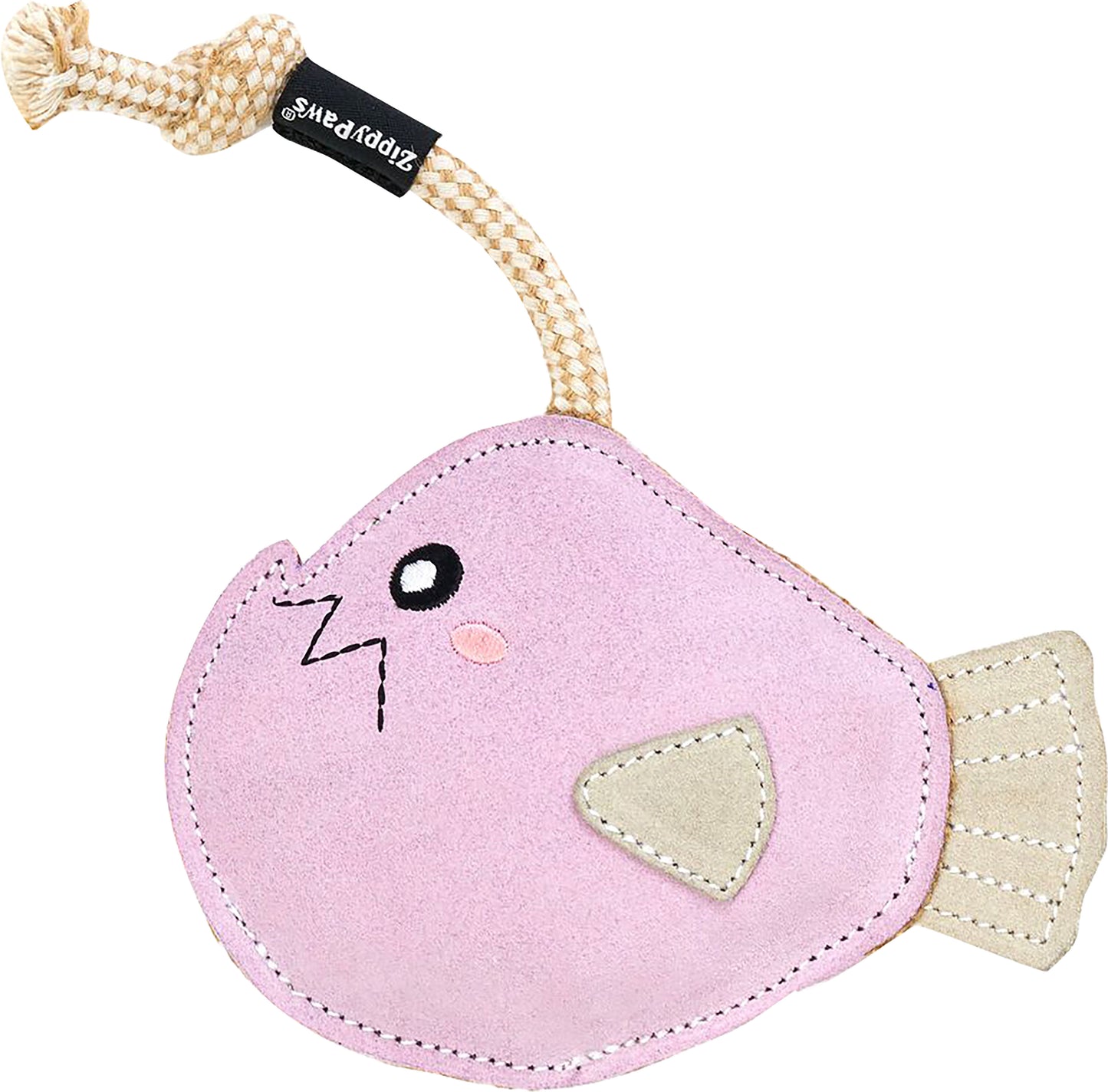 Zippypaws Ecozippy Suede & Rope Buddies Angel Fish