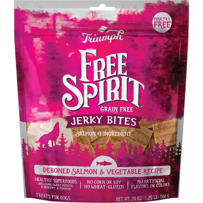 Triumph Free Spirit Grain Free Salmon and Vegetable Recipe Jerky Bites Soft Dog Treats | 20 oz