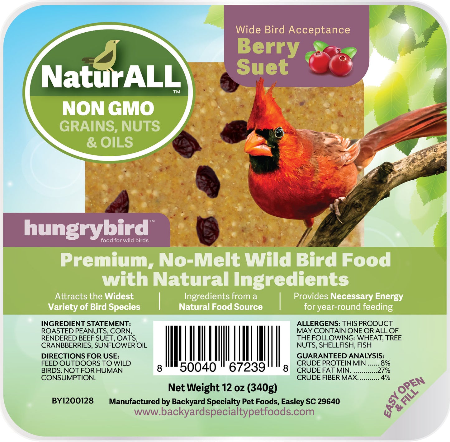 Hungrybird Naturall Non Gmo Suet Cake (Pack Of 12)