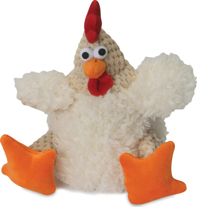 Godog Checkers Sitting Rooster Dog Toy