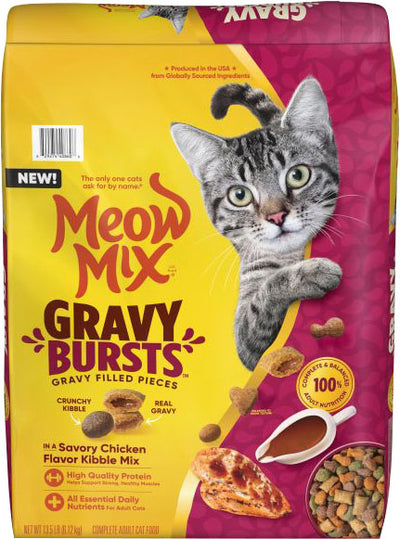 MEOW MIX GRAVY BURSTS DRY CAT FOOD