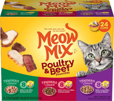 MEOW MIX POULTRY & BEEF FAVORITIES VARIETY PACK