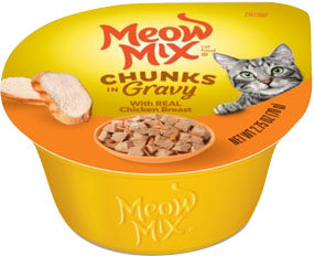 MEOW MIX CHUNKS IN GRAVY WET CAT FOOD (Pack of 12)