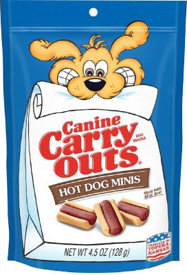 Canine Carry Outs Hot Dog Minis Dog Treats (Pack Of 4)