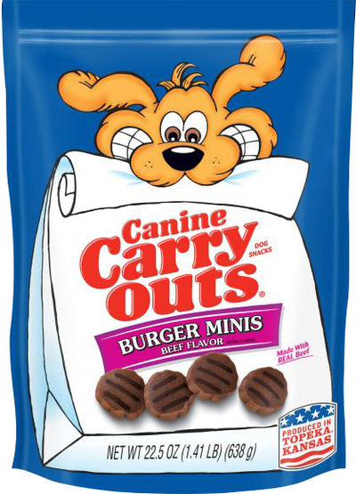 Canine Carry Outs Burger Minis Dog Treats (Pack Of 6)